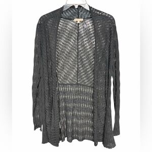 Eileen Fisher Women’s Open Front Sheer Cardigan Grey Size S